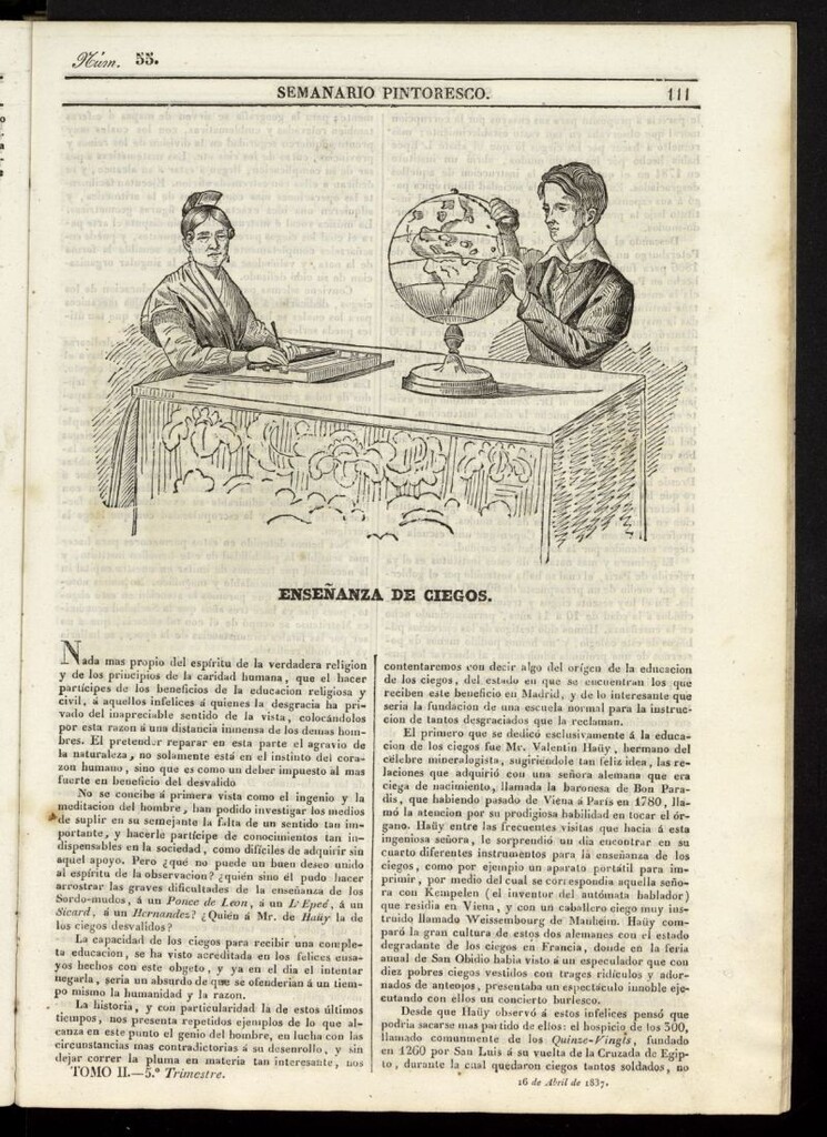 Miniatura de Semanario Pintoresco Español del 16 de abril de 1837, nº 55