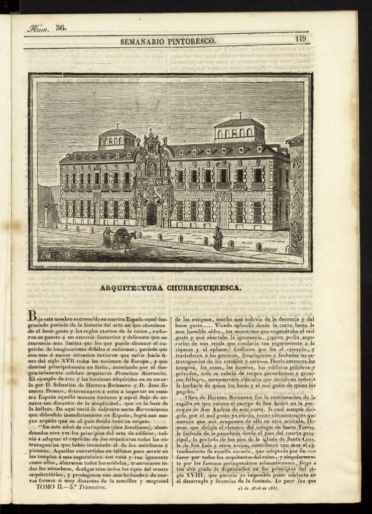 Miniatura de Semanario Pintoresco Español del 23 de abril de 1837, nº 56