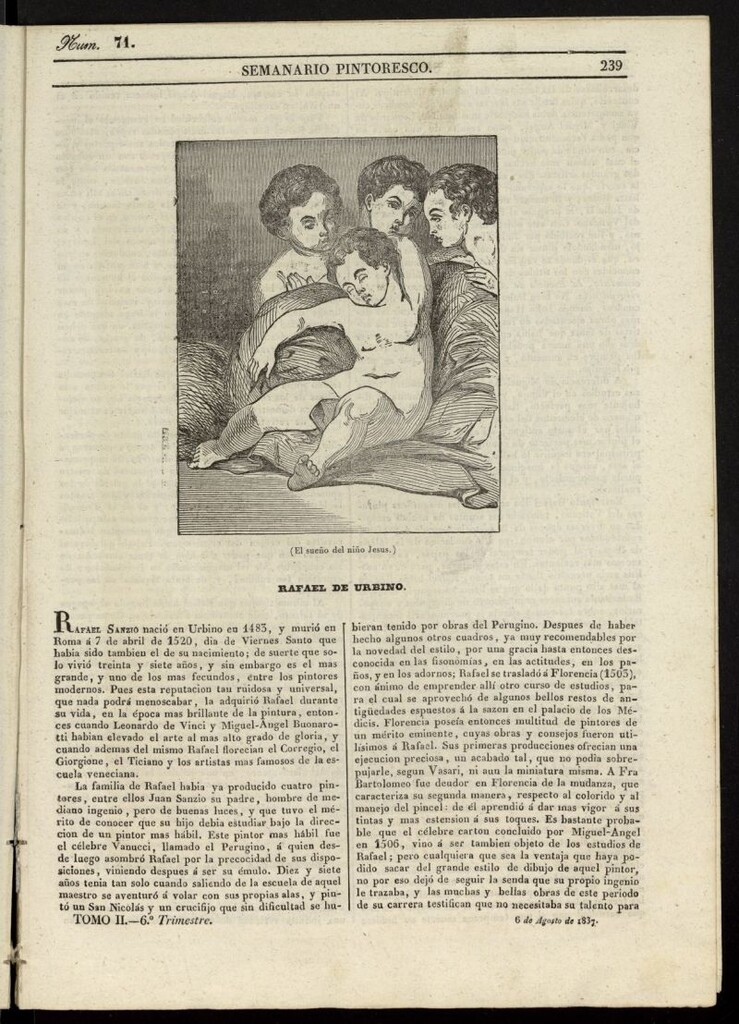 Miniatura de Semanario Pintoresco Español del 6 de agosto de 1837, nº 71