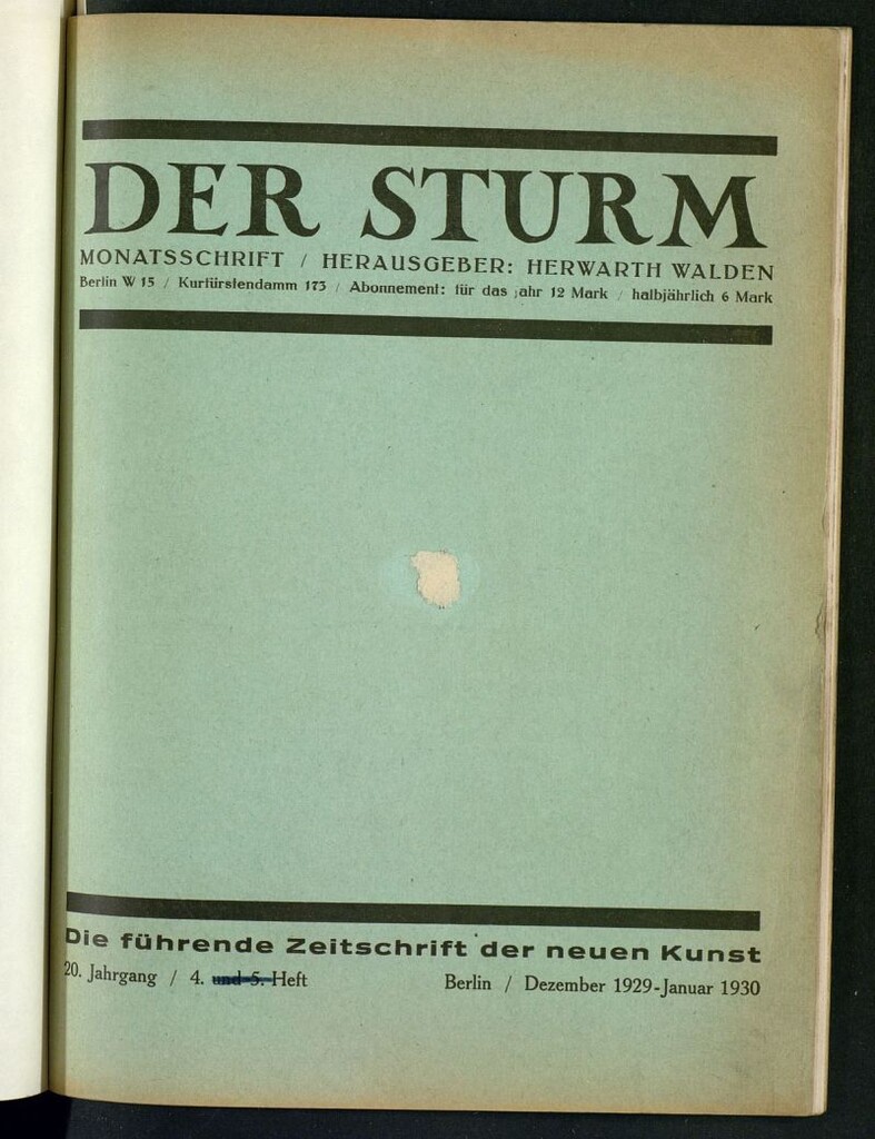 Miniatura de Der sturm : [monatsschrift für kultur und die künste]