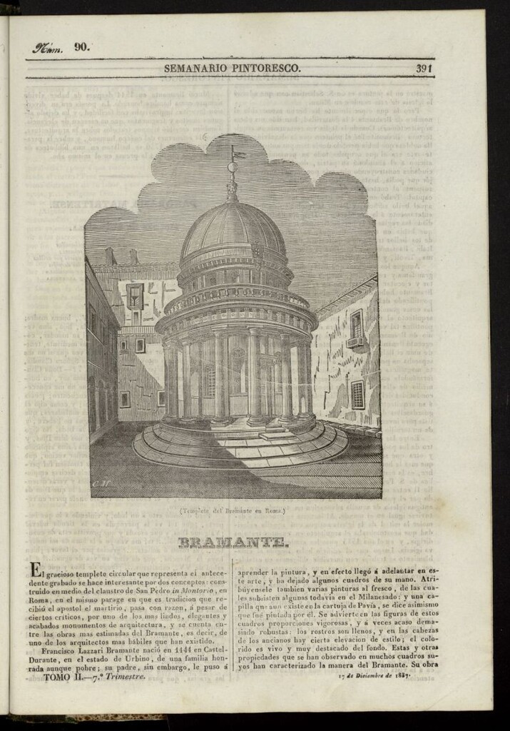 Miniatura de Semanario Pintoresco Español del 17 de diciembre de 1837, nº 90