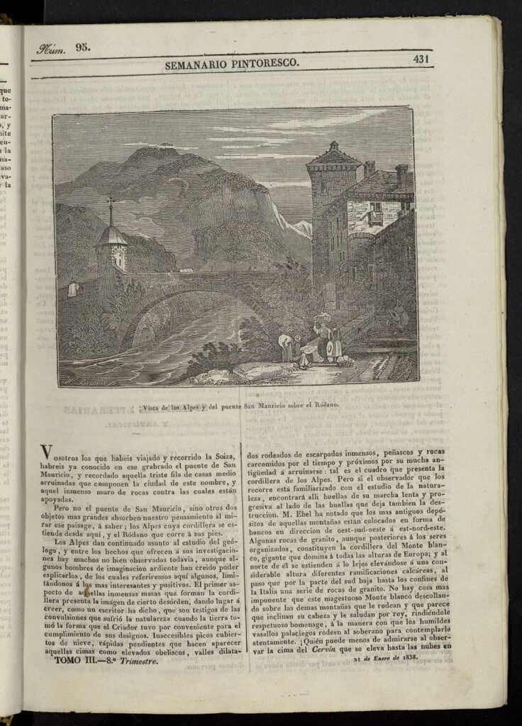 Miniatura de Semanario Pintoresco Español del 21 de enero de 1838, nº 95