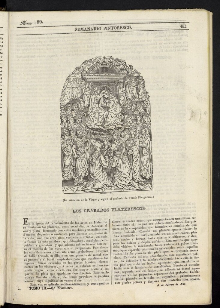 Miniatura de Semanario Pintoresco Español del 18 de febrero de 1838, nº 99