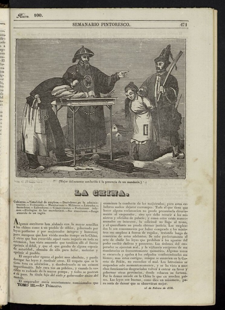 Miniatura de Semanario Pintoresco Español del 25 de febrero de 1838, nº 100