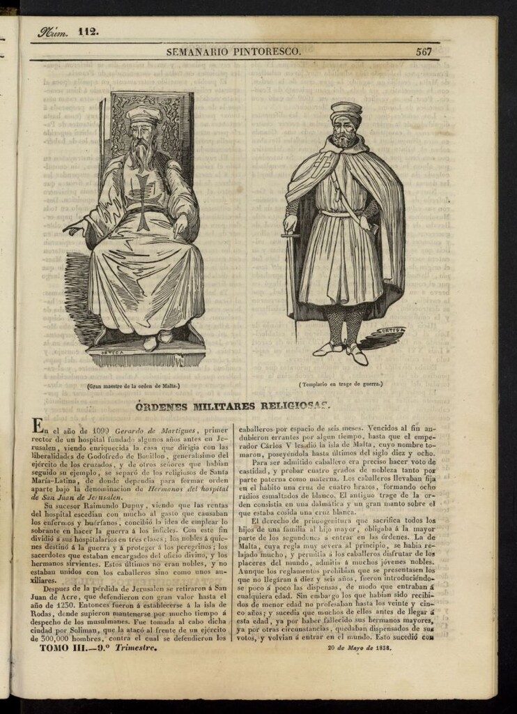 Miniatura de Semanario Pintoresco Español del 20 de mayo de 1838, nº 112
