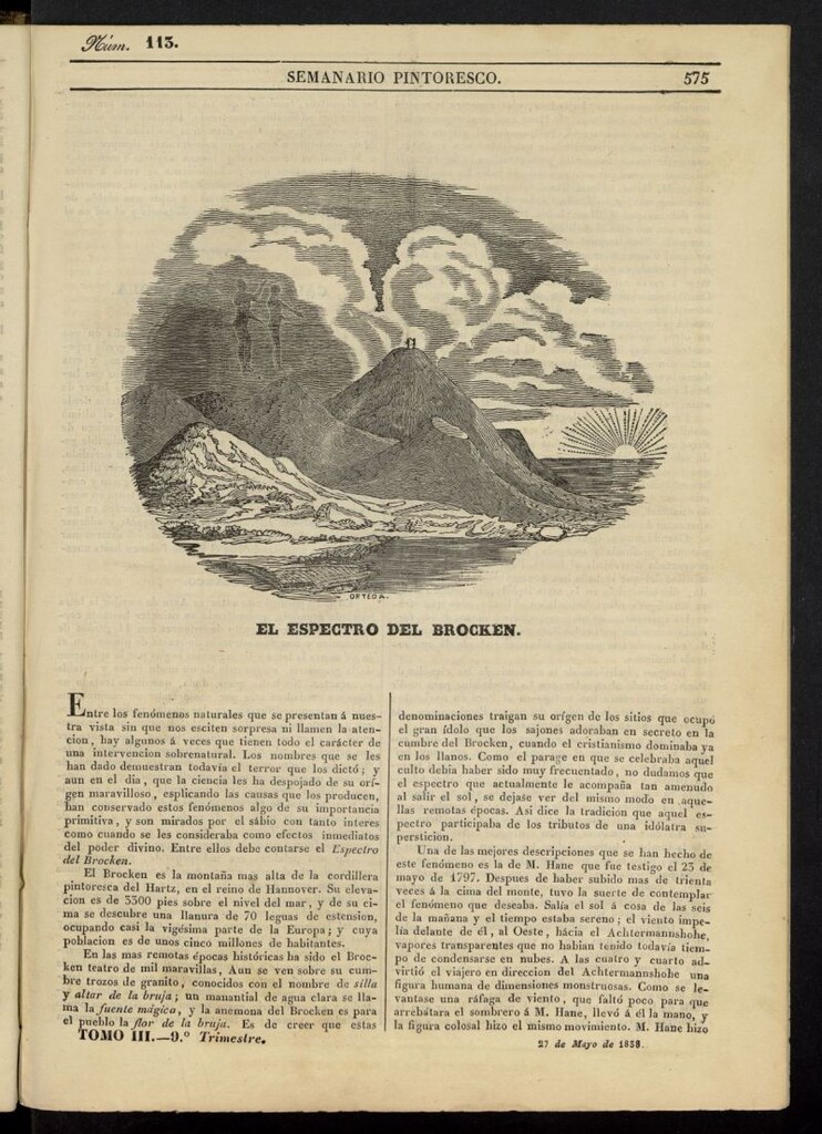 Miniatura de Semanario Pintoresco Español del 27 de mayo de 1838, nº 113
