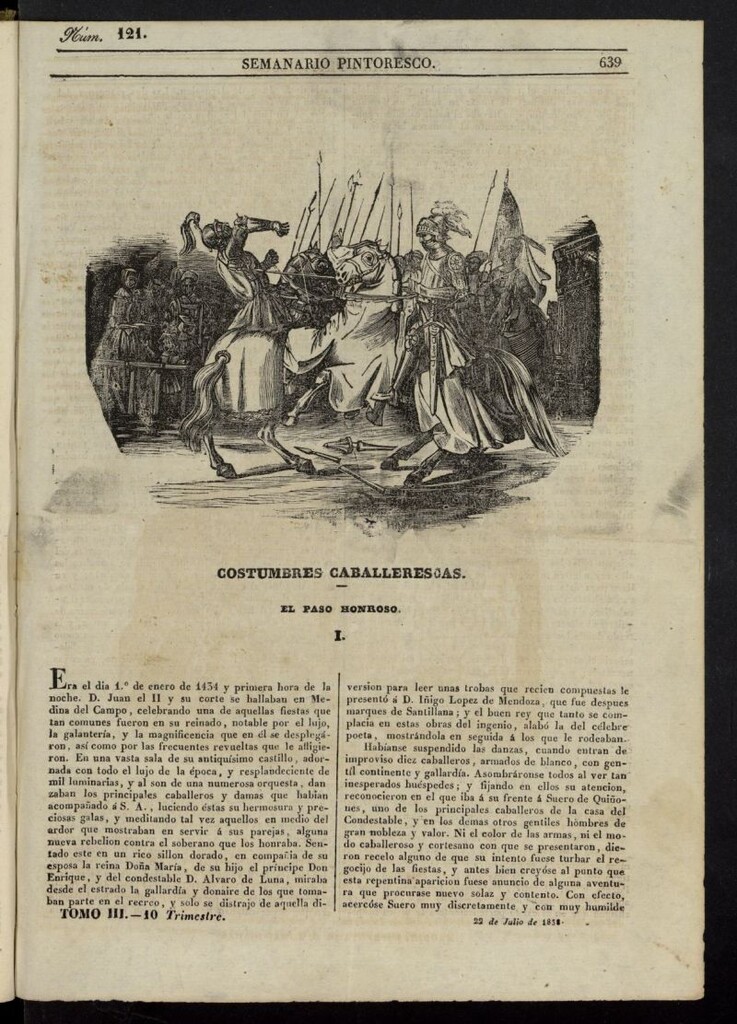 Miniatura de Semanario Pintoresco Español del 22 de julio de 1838, nº 121