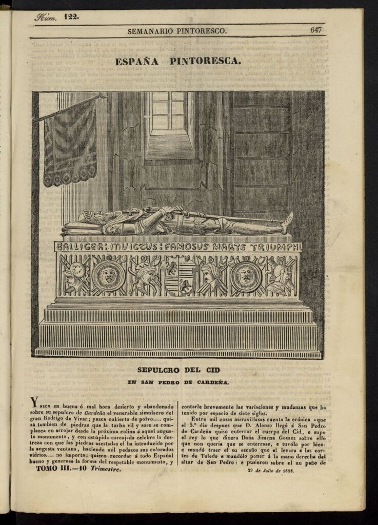 Miniatura de Semanario Pintoresco Español del 29 de julio de 1838, nº 122