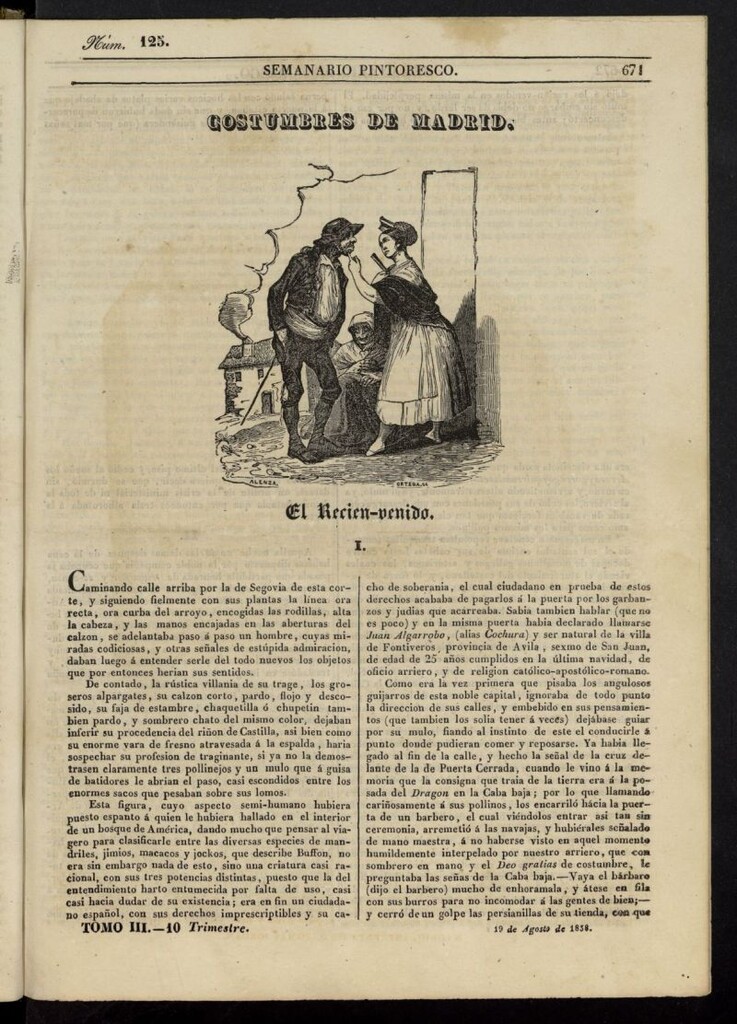 Miniatura de Semanario Pintoresco Español del 19 de agosto de 1838, nº 125