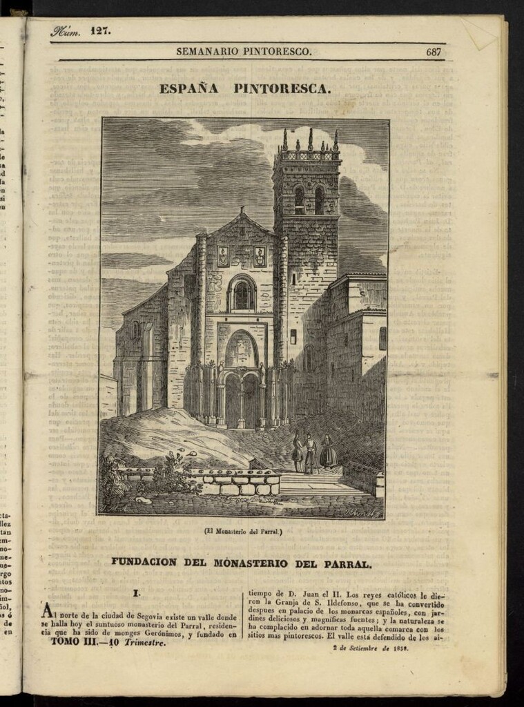 Miniatura de Semanario Pintoresco Español del 2 de septiembre de 1838, nº 127