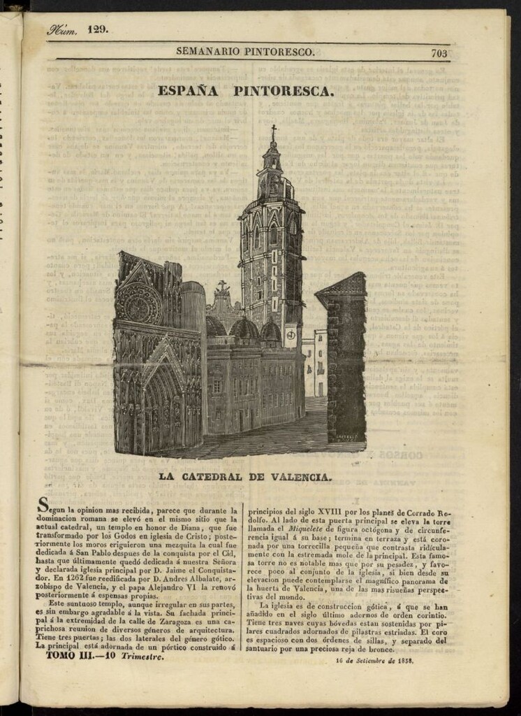 Miniatura de Semanario Pintoresco Español del 16 de septiembre de 1838, nº 129