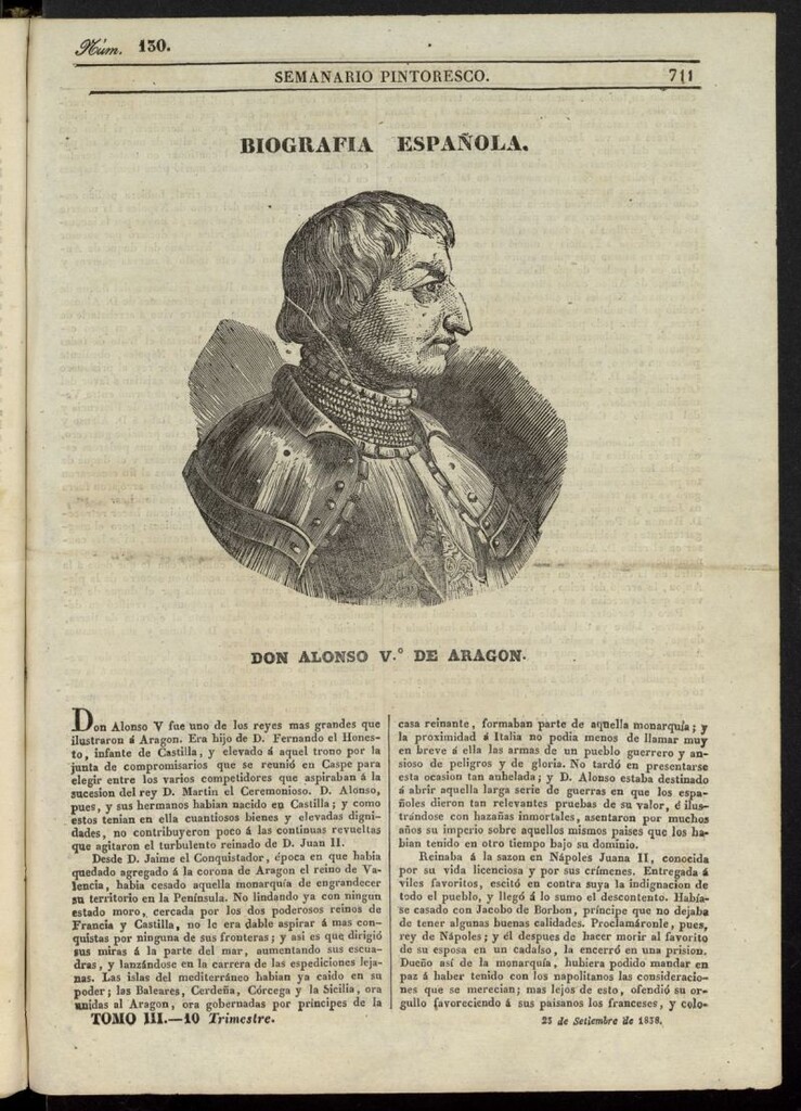 Miniatura de Semanario Pintoresco Español del 23 de septiembre de 1838, nº 130