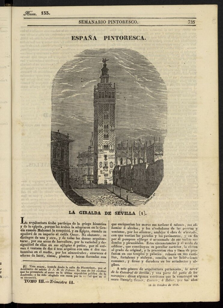 Miniatura de Semanario Pintoresco Español del 14 de octubre de 1838, nº 133