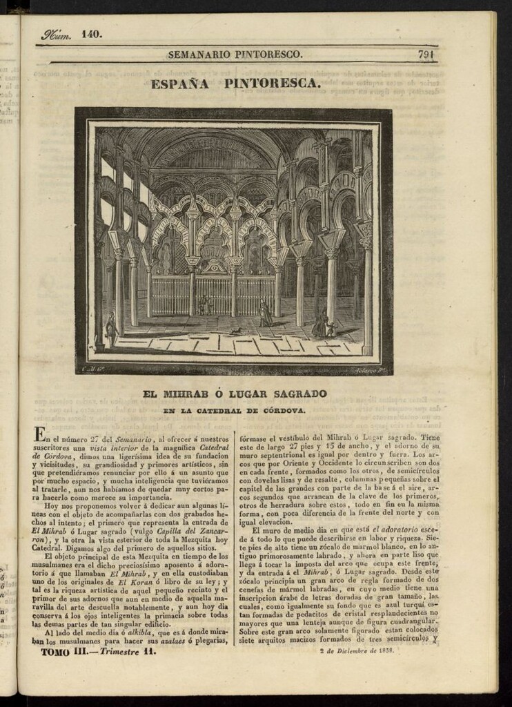 Miniatura de Semanario Pintoresco Español del 2 de diciembre de 1838, nº 140