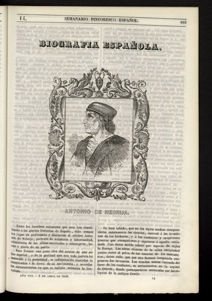 Miniatura de Semanario Pintoresco Español del 2 de abril de 1843, nº 14