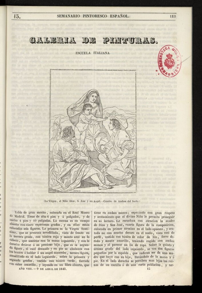 Miniatura de Semanario Pintoresco Español del 9 de abril de 1843, nº 15
