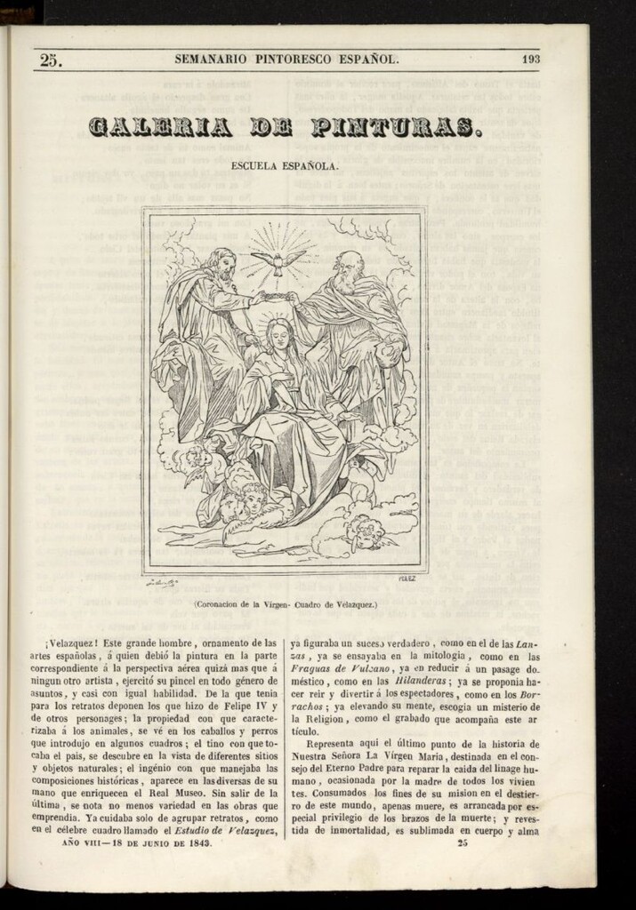 Miniatura de Semanario Pintoresco Español del 18 de junio de 1843, nº 25