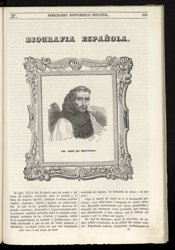 Miniatura de Semanario Pintoresco Español del 2 de julio de 1843, nº 27