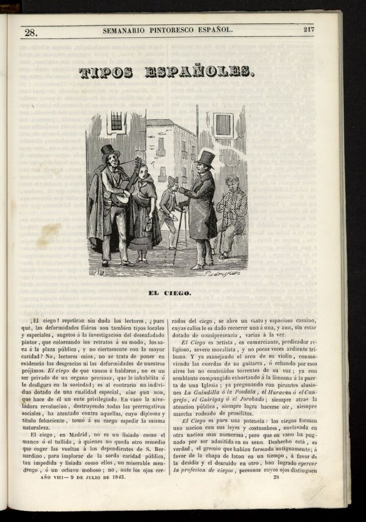 Miniatura de Semanario Pintoresco Español del 9 de julio de 1843, nº 28