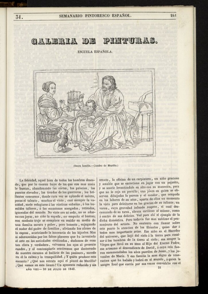 Miniatura de Semanario Pintoresco Español del 30 de julio de 1843, nº 31