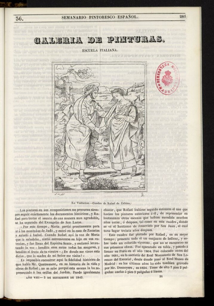 Miniatura de Semanario Pintoresco Español del 3 de septiembre de 1843, nº 36