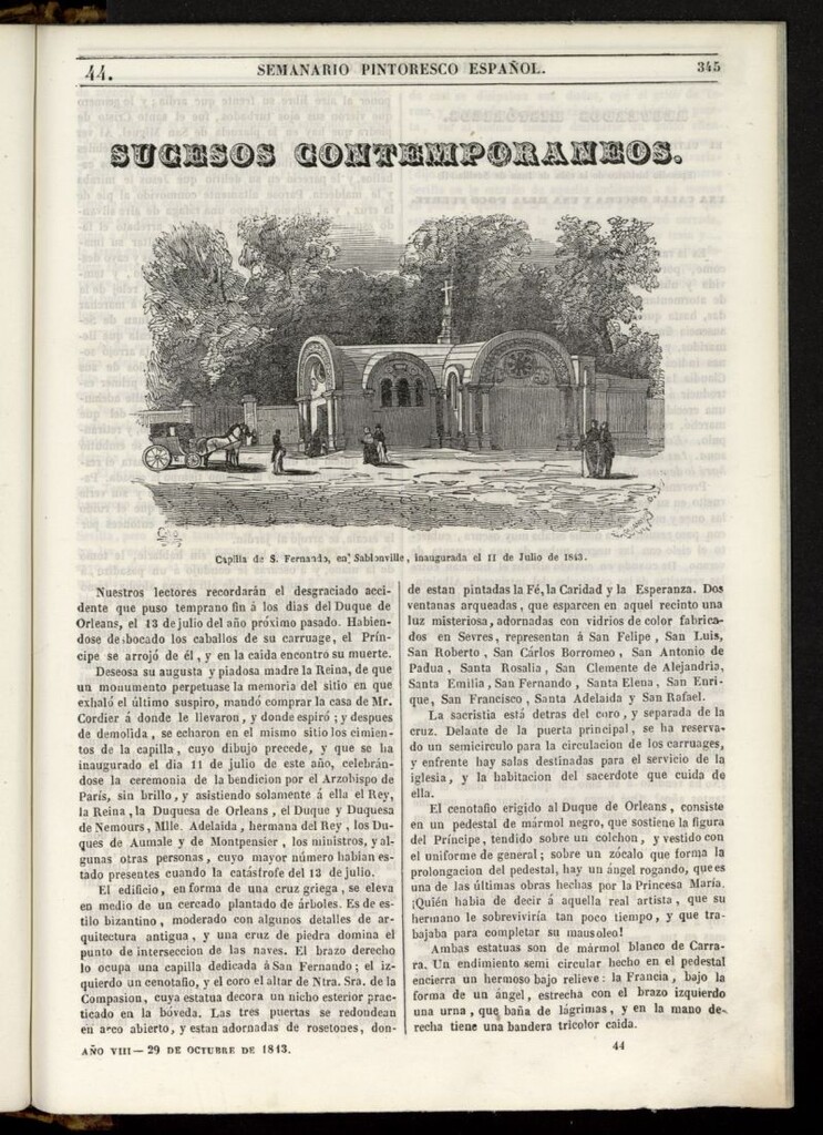 Miniatura de Semanario Pintoresco Español del 29 de octubre de 1843, nº 44