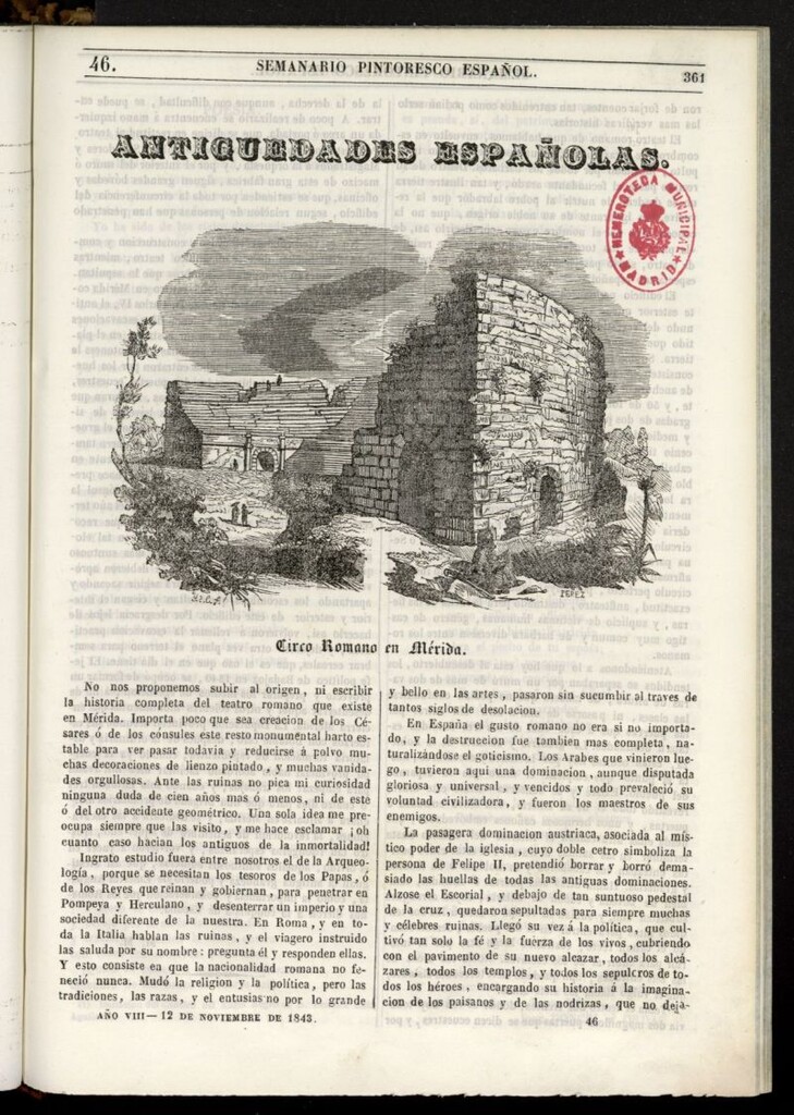 Miniatura de Semanario Pintoresco Español del 12 de noviembre de 1843, nº 46