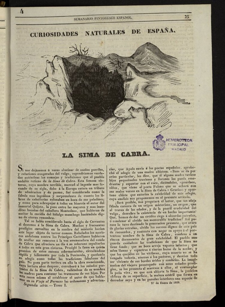 Miniatura de Semanario Pintoresco Español del 27 de enero de 1839, nº 4