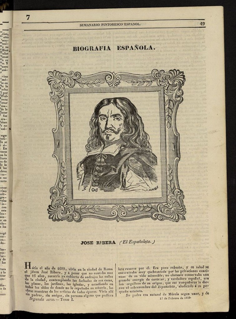 Miniatura de Semanario Pintoresco Español del 17 de febrero de 1839, nº 7