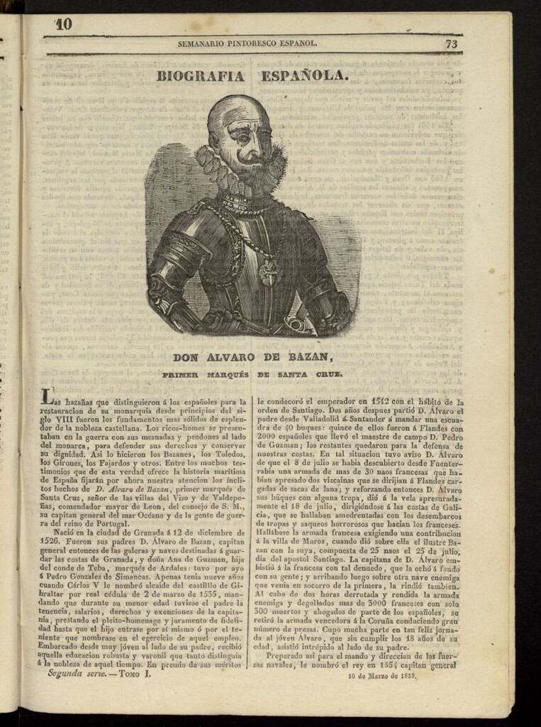 Miniatura de Semanario Pintoresco Español del 10 de marzo de 1839, nº 10