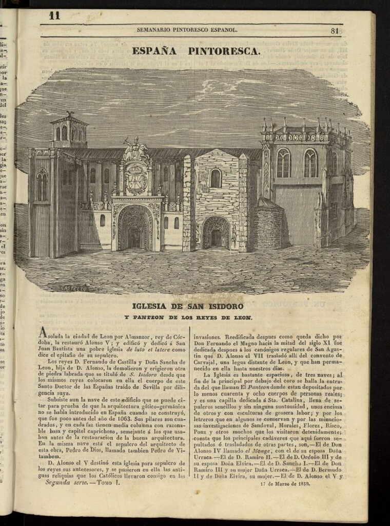 Miniatura de Semanario Pintoresco Español del 17 de marzo de 1839, nº 11