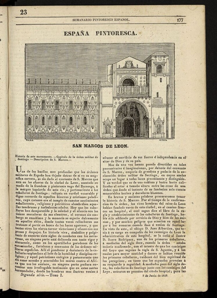 Miniatura de Semanario Pintoresco Español del 9 de junio de 1839, nº 23