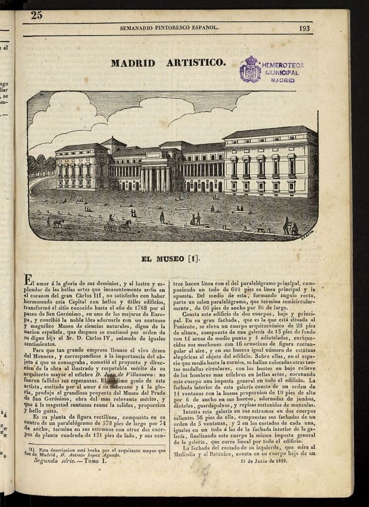 Miniatura de Semanario Pintoresco Español del 23 de junio de 1839, nº 25