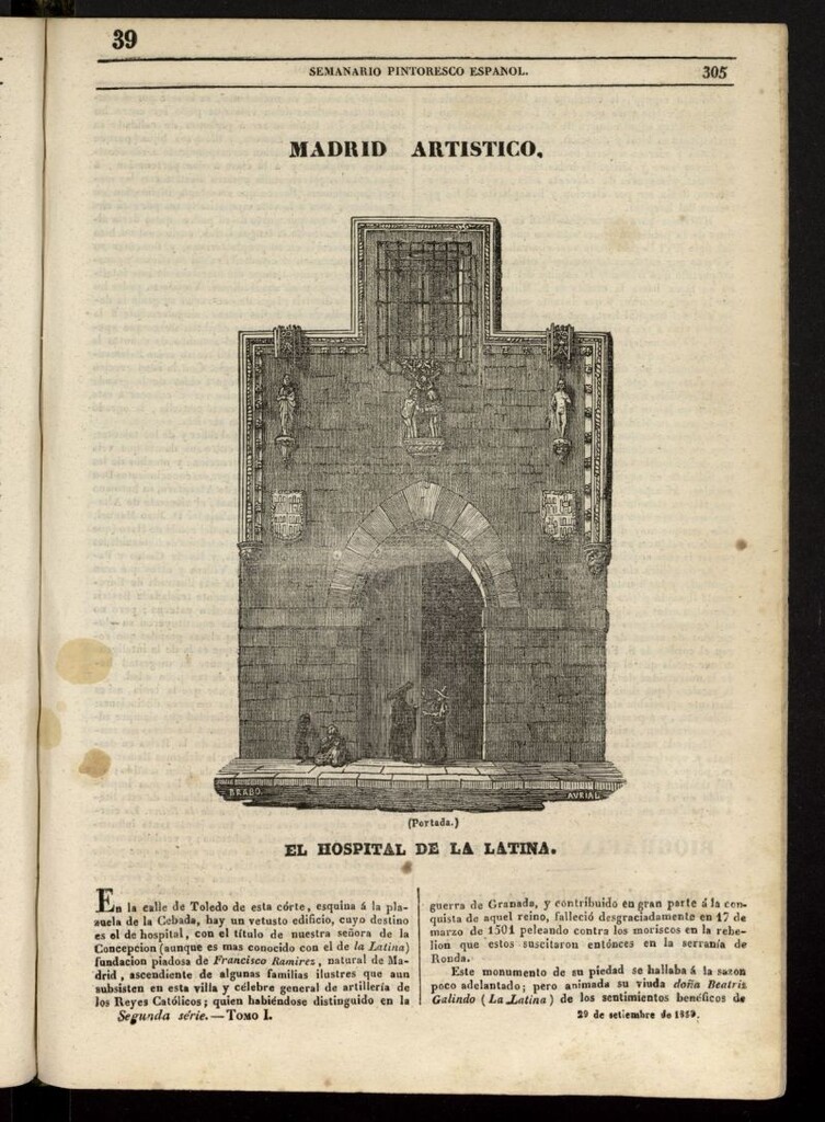 Miniatura de Semanario Pintoresco Español del 29 de septiembre de 1839, nº 39