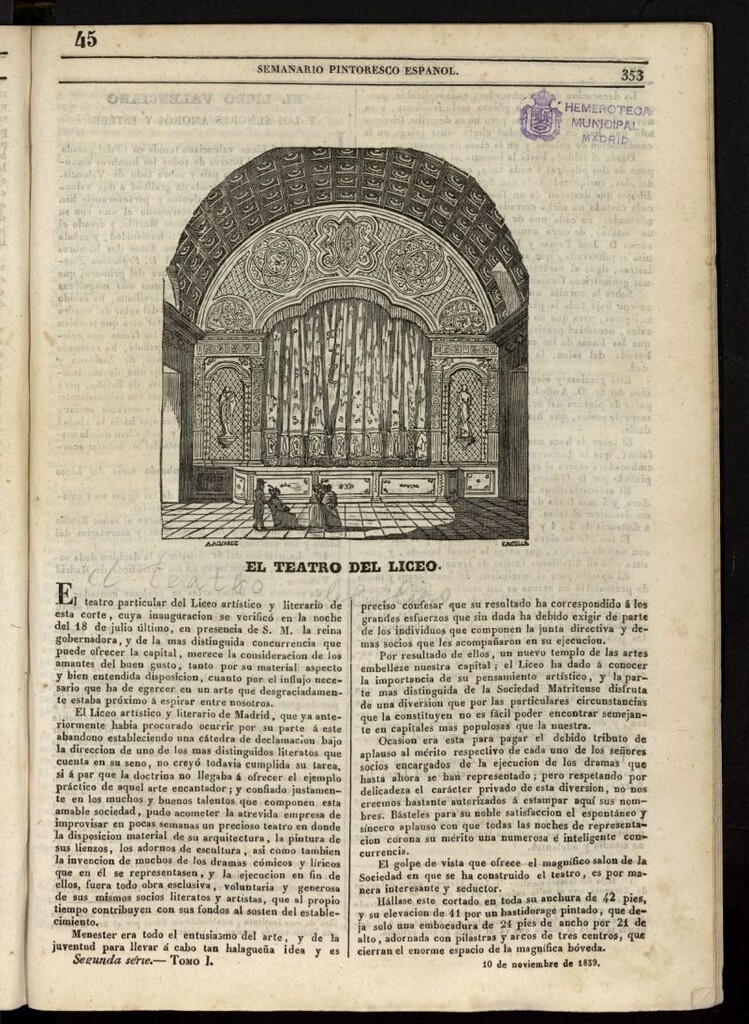 Miniatura de Semanario Pintoresco Español del 10 de noviembre de 1839, nº 45