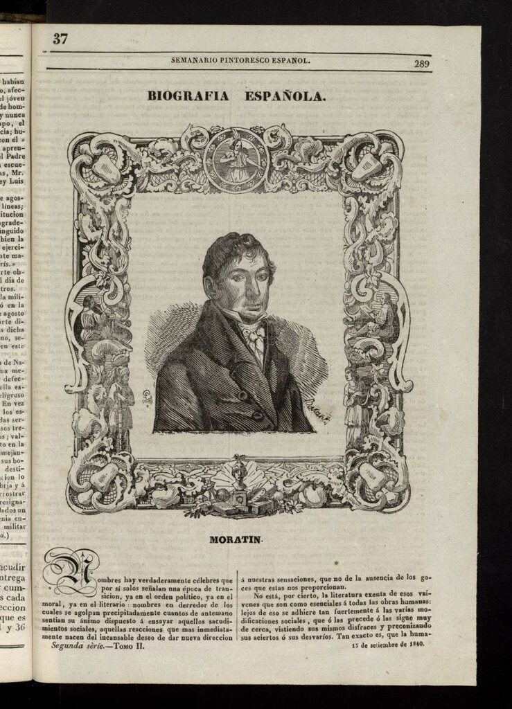 Miniatura de Semanario Pintoresco Español del 13 de septiembre de 1840, nº 37