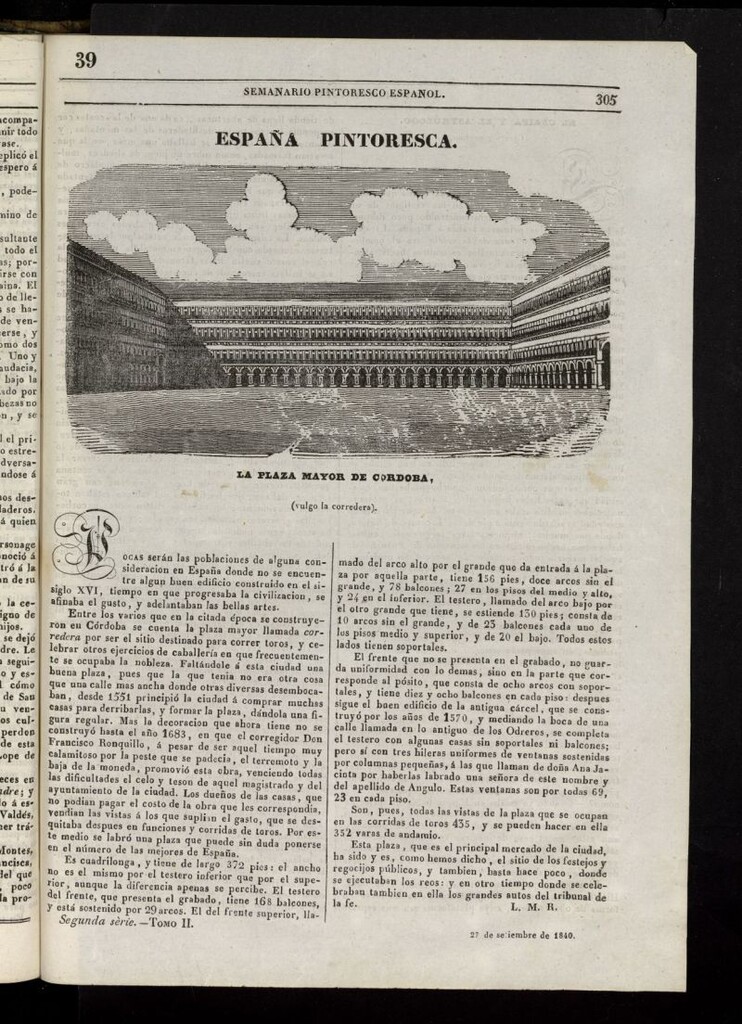 Miniatura de Semanario Pintoresco Español del 27 de septiembre de 1840, nº 39