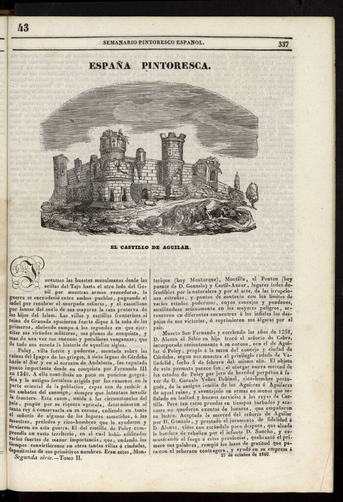 Miniatura de Semanario Pintoresco Español del 25 de octubre de 1840, nº 43