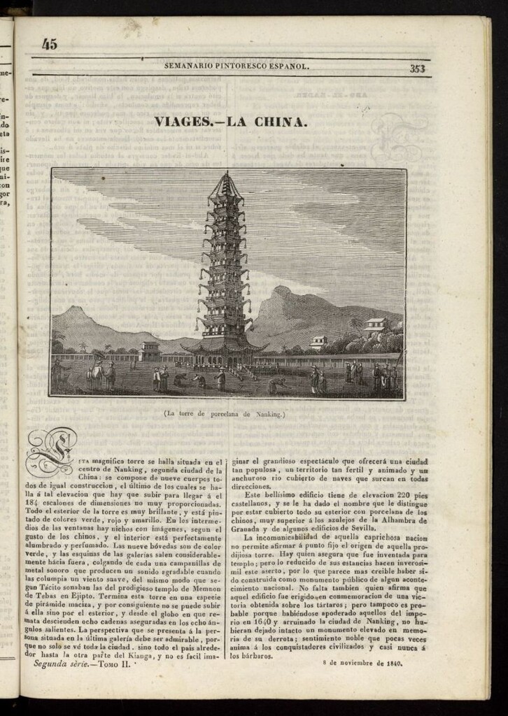 Miniatura de Semanario Pintoresco Español del 8 de noviembre de 1840, nº 45