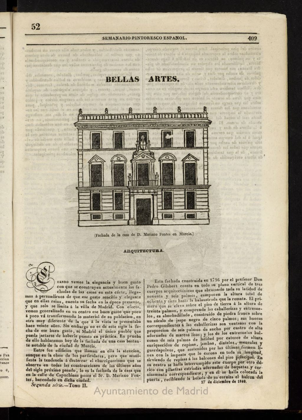 Miniatura de Semanario Pintoresco Español del 27 de diciembre de 1840, nº 52