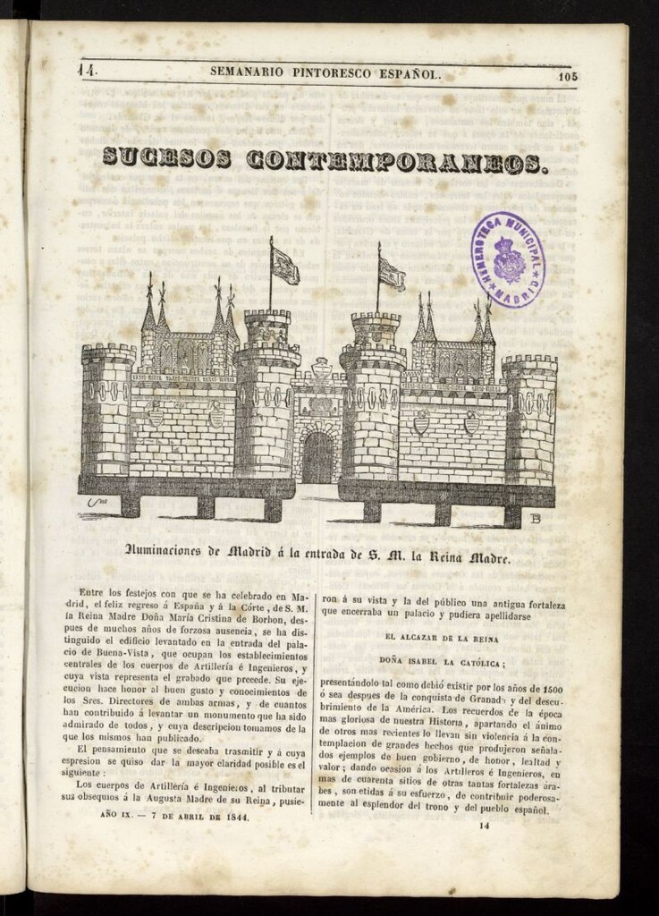 Miniatura de Semanario Pintoresco Español del 7 de abril de 1844, nº 14