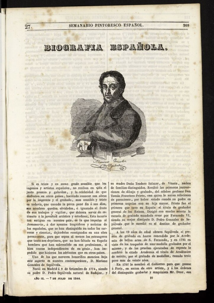 Miniatura de Semanario Pintoresco Español del 7 de julio de 1844, nº 27