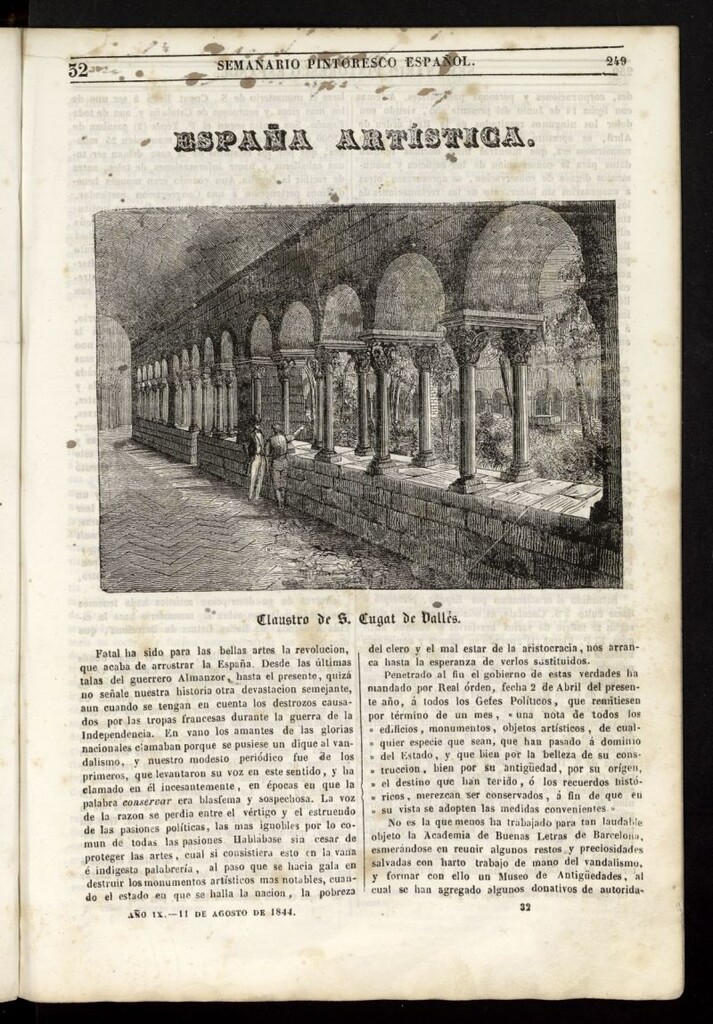 Miniatura de Semanario Pintoresco Español del 11 de agosto de 1844, nº 32