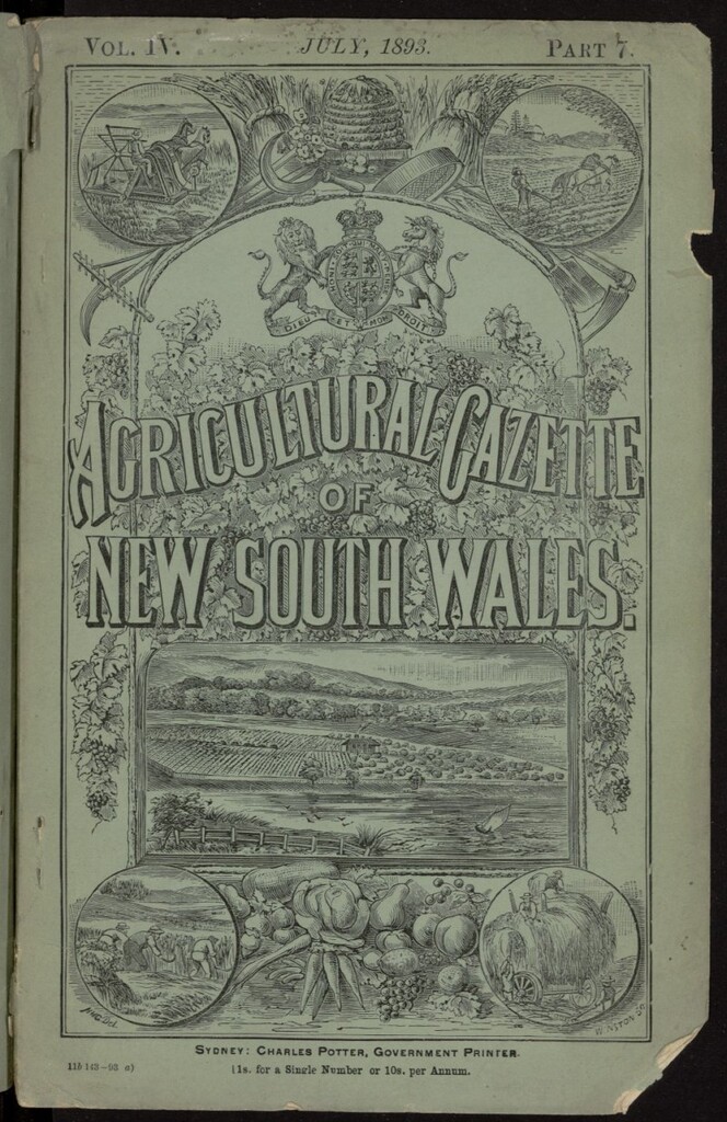 Miniatura de The Agricultural Gazette of New South Wales de julio de 1893, nº 7
