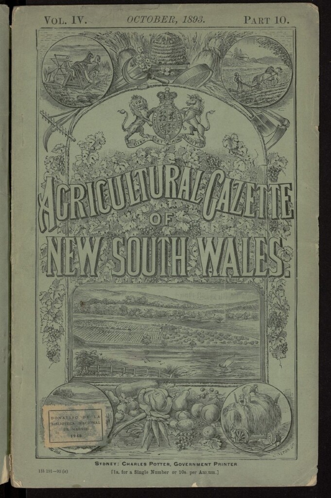 Miniatura de The Agricultural Gazette of New South Wales de octubre de 1893, nº 10