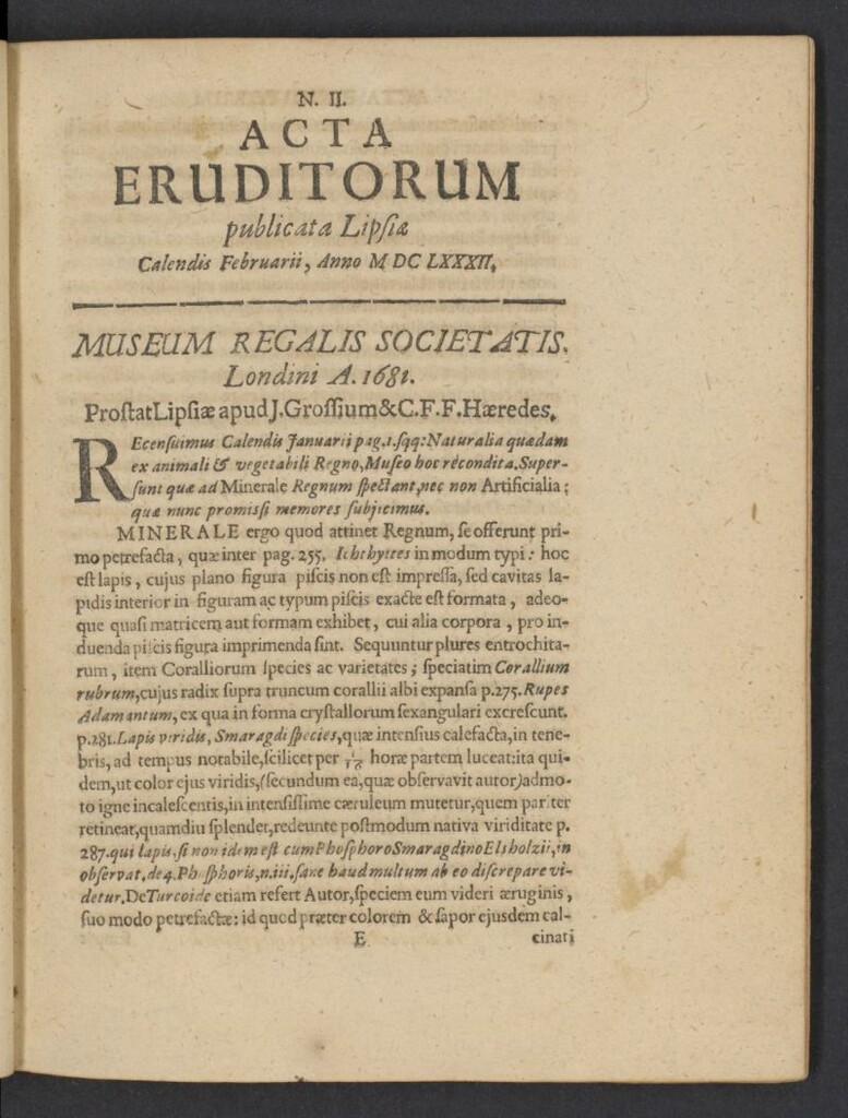 Miniatura de Acta Eruditorum de febrero de 1682, nº 2