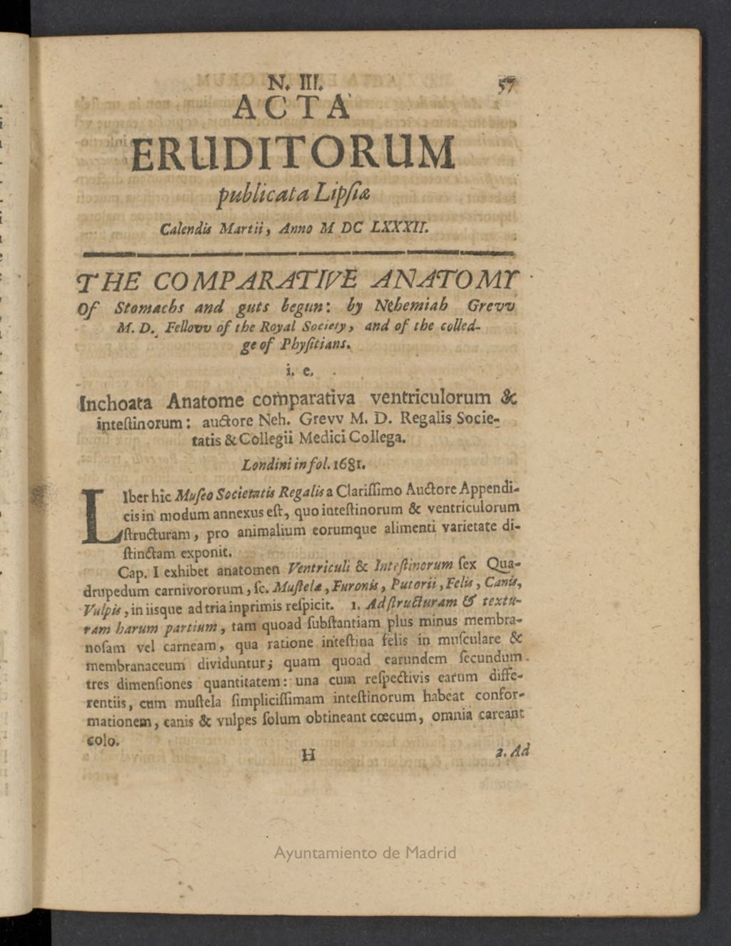Miniatura de Acta Eruditorum de marzo de 1682, nº 3