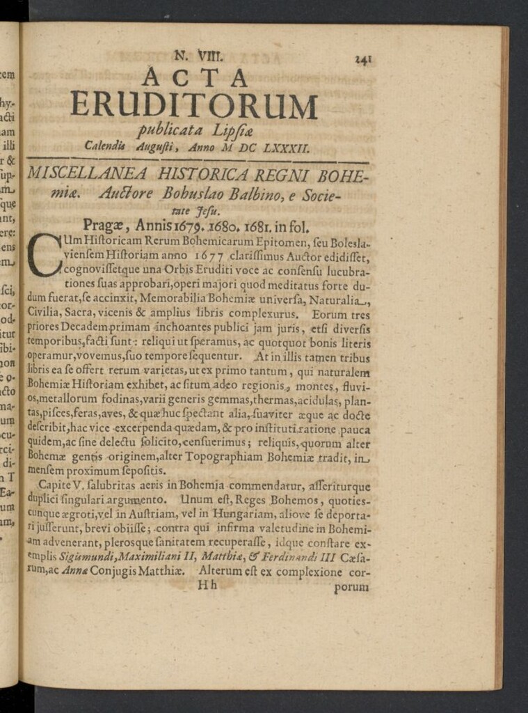 Miniatura de Acta Eruditorum de agosto de 1682, nº 8