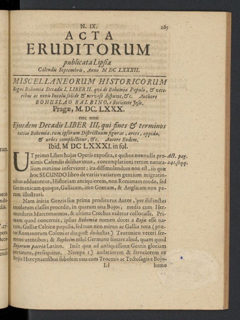Miniatura de Acta Eruditorum de septiembre de 1682, nº 9
