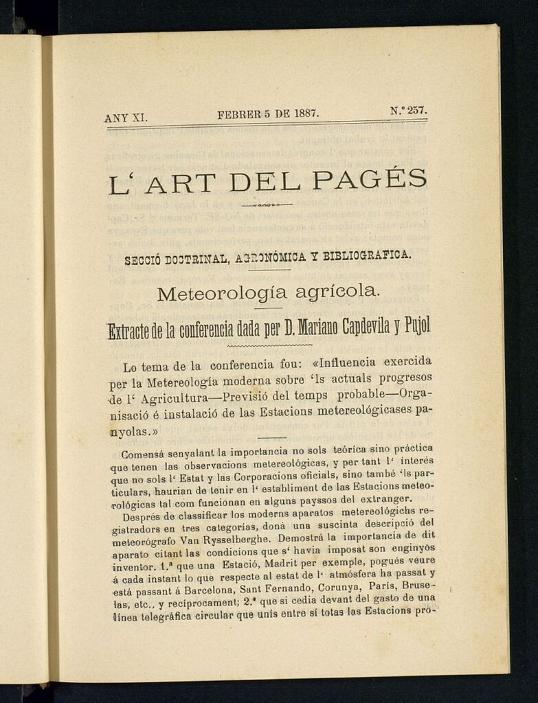 Miniatura de L´Art del Pagés del 5 de febrer de 1887